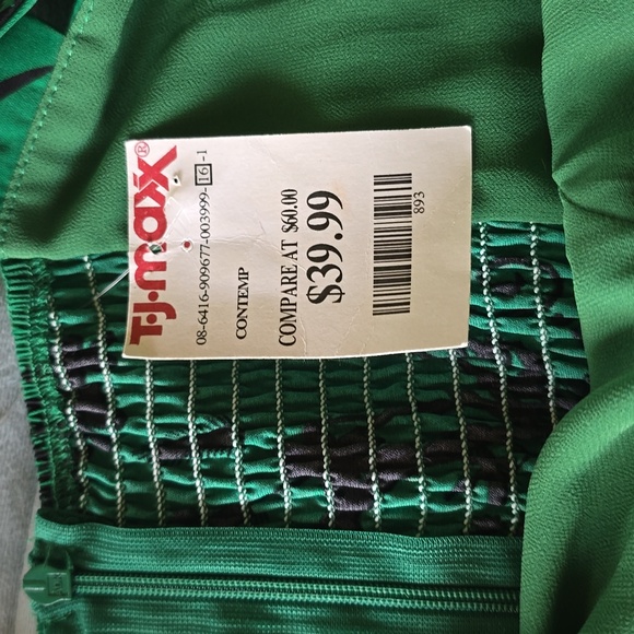 NWT Chic Green Floral Pprint Midi Dress, Slim Fit, Size S - Picture 8 of 8